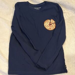 J.Crew Navy Long Sleeve Shirt with Pizza  Design